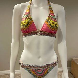 Pink & White Geometric Bikini